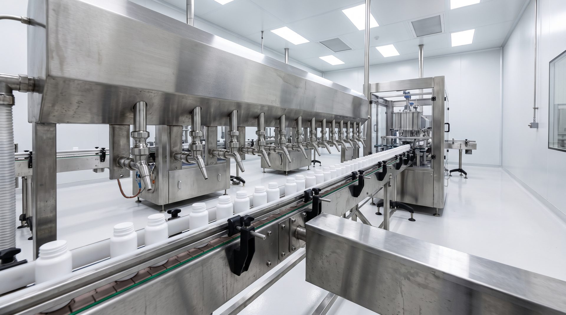 Stainless steel liquid filling line